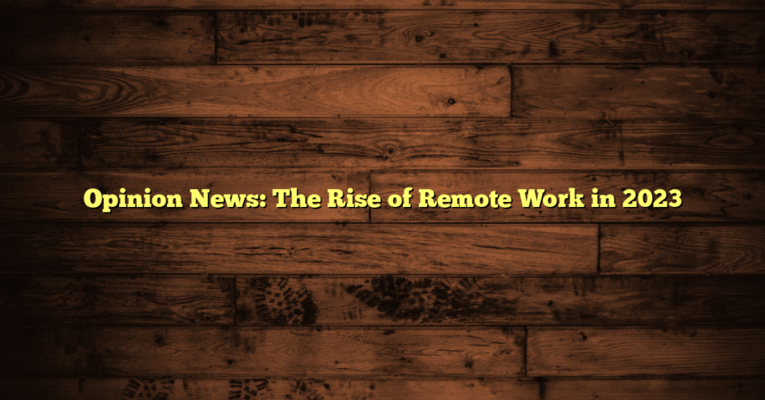 Opinion News: The Rise of Remote Work in 2023